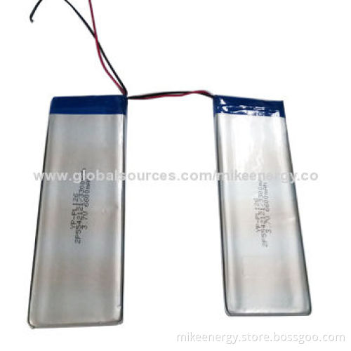 Lithium Polymer Batteries with 6600mAh Capacity and 3.7V Nominal Voltage